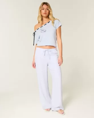 Baggy Pull-On byxor i linneblandning