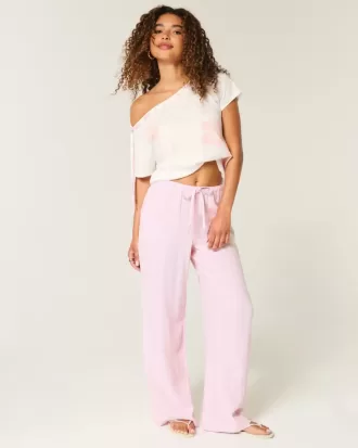 Baggy Pull-On byxor i linneblandning