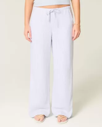 Baggy Pull-On byxor i linneblandning