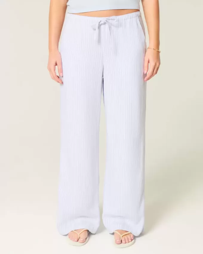 Baggy Pull-On byxor i linneblandning Baggy Pull-On byxor i linneblandning