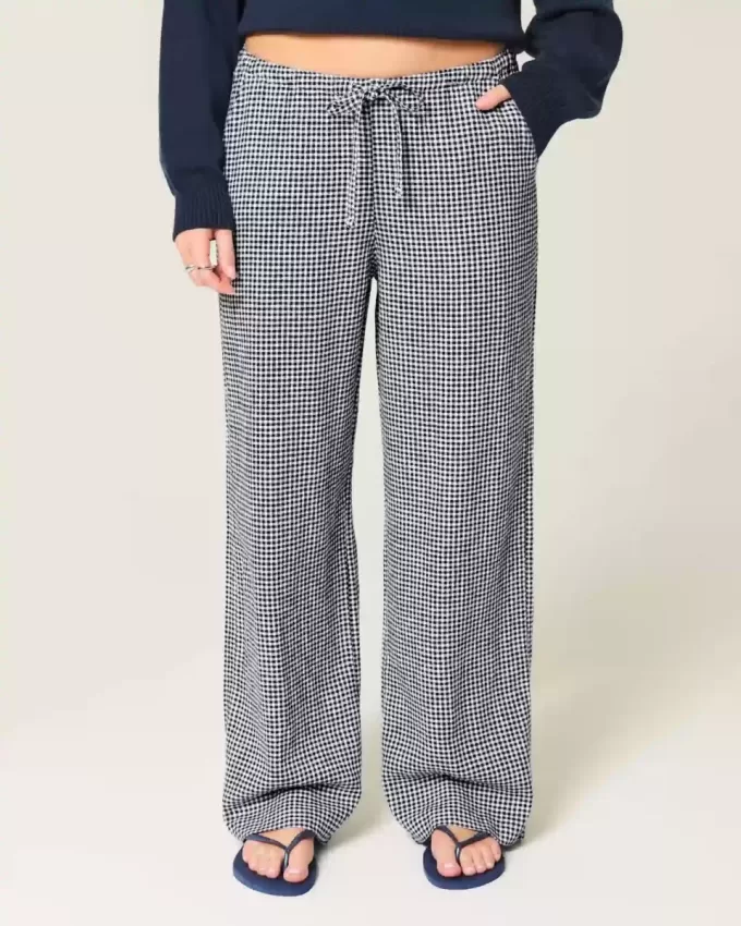 Baggy Pull-On byxor i linneblandning Baggy Pull-On byxor i linneblandning