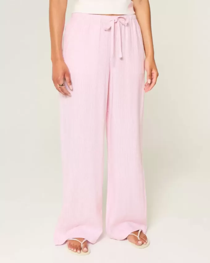 Baggy Pull-On byxor i linneblandning Baggy Pull-On byxor i linneblandning