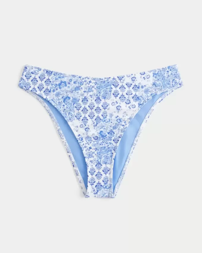 Böjd bikinibotten med hög midja och hög midja Böjd bikinibotten med hög midja och hög midja