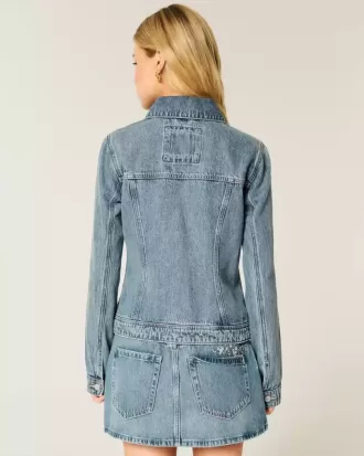Blixtlåsjacka i jeans