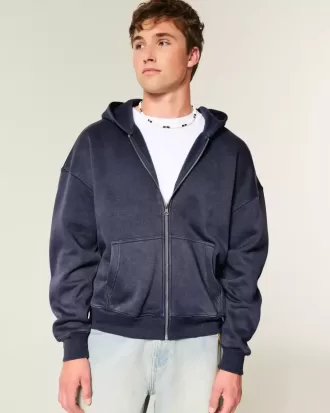 Boxig hoodie med dragkedja