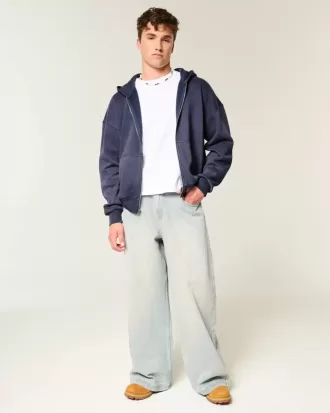 Boxig hoodie med dragkedja