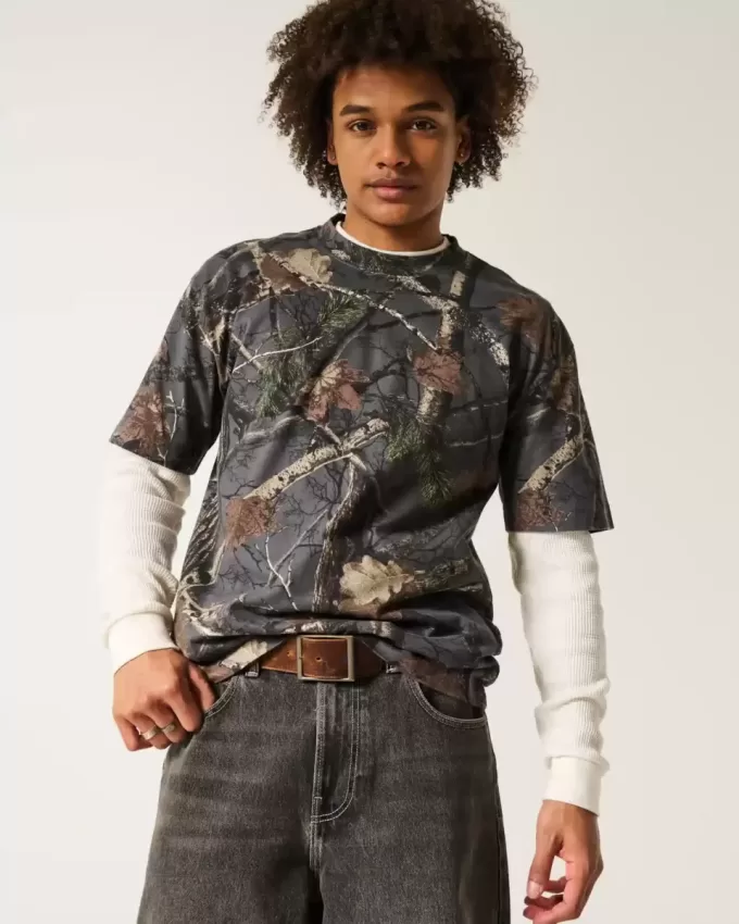 Boxig tungvikts Camo Crew T-shirt