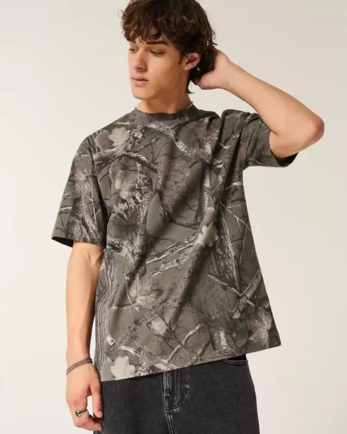Boxig tungvikts Camo Crew T-shirt