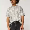 Boxig tungvikts-Crop Camo Crew T-shirt