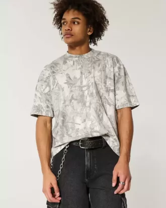 Boxig tungvikts-Crop Camo Crew T-shirt