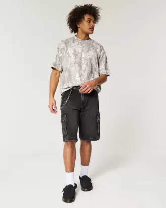 Boxig tungvikts-Crop Camo Crew T-shirt