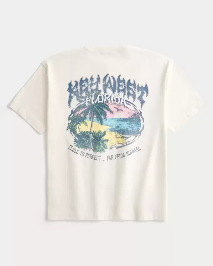 Boxig tungvikts Key West grafisk t-shirt