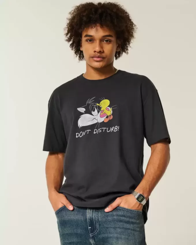 Boxig tungvikts Looney Tunes grafisk t-shirt Boxig tungvikts Looney Tunes grafisk t-shirt