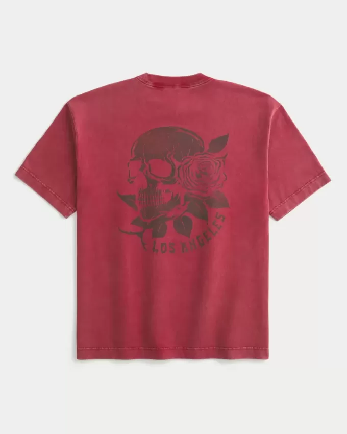 Boxig tungvikts Los Angeles grafisk t-shirt Boxig tungvikts Los Angeles grafisk t-shirt