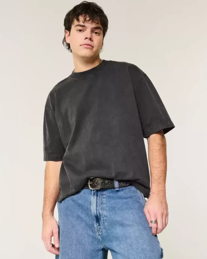 Boxig tungvikts T-shirt för Crop Crew