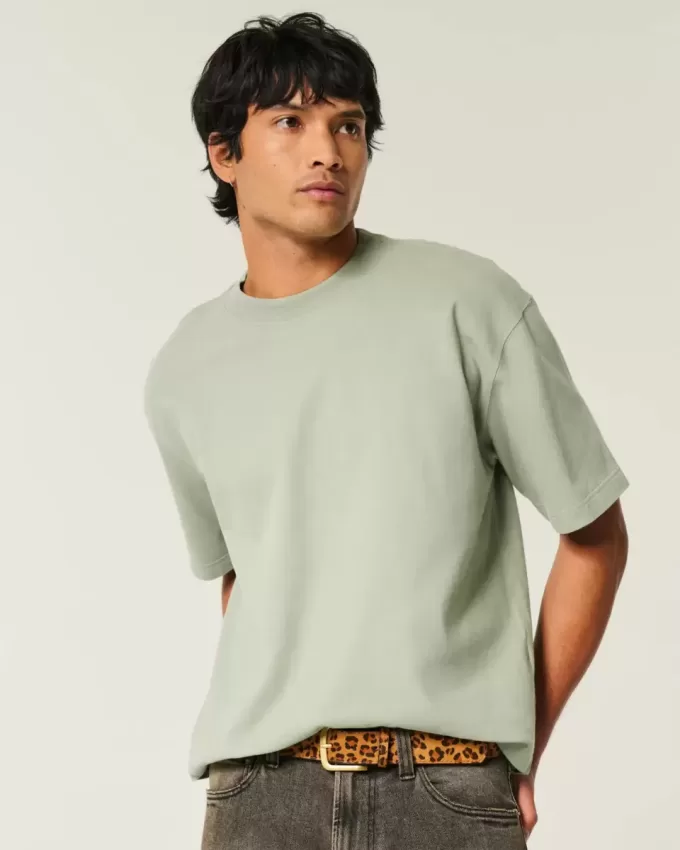 Boxig tungvikts T-shirt för Crop Crew