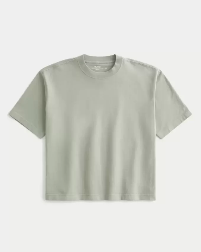 Boxig tungvikts T-shirt för Crop Crew