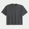 Boxig tungvikts T-shirt för gröda tvättad besättning Boxig tungvikts T-shirt för gröda tvättad besättning