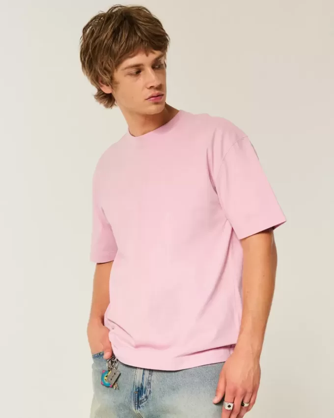 Boxig tungvikts T-shirt i bomull