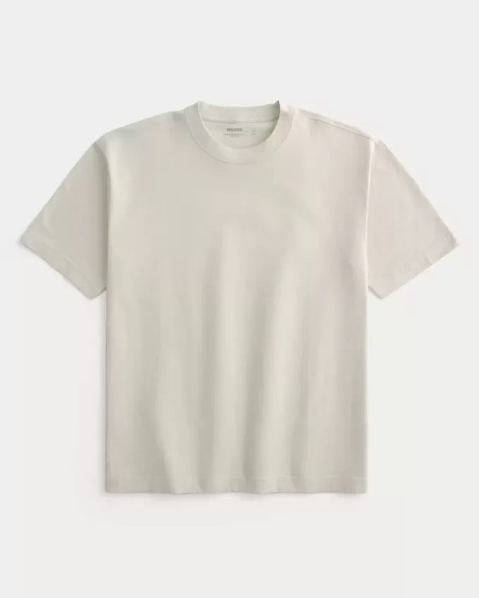 Boxig tungvikts T-shirt i bomull
