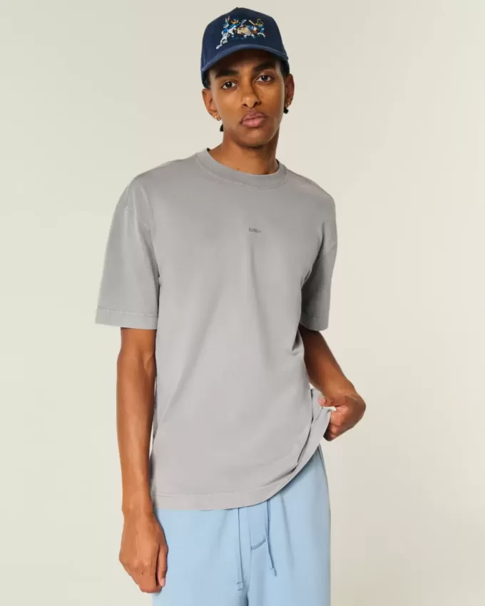 Boxig tungvikts T-shirt med logotyp