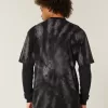 Boxig tungvikts T-shirt med Tie-Dye Cotton Crew