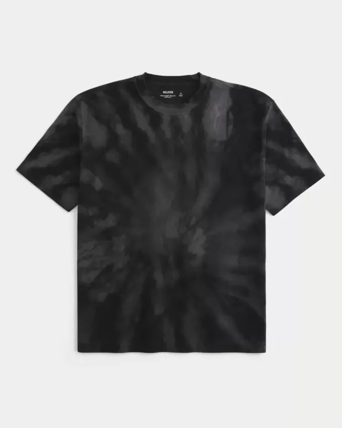 Boxig tungvikts T-shirt med Tie-Dye Cotton Crew