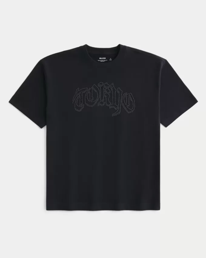 Boxig tungvikts Tokyo grafisk t-shirt