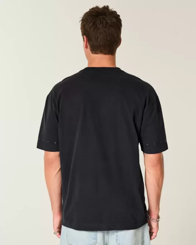 Boxig tungviktstjärna utsmyckad besättning T-shirt Boxig tungviktstjärna utsmyckad besättning T-shirt
