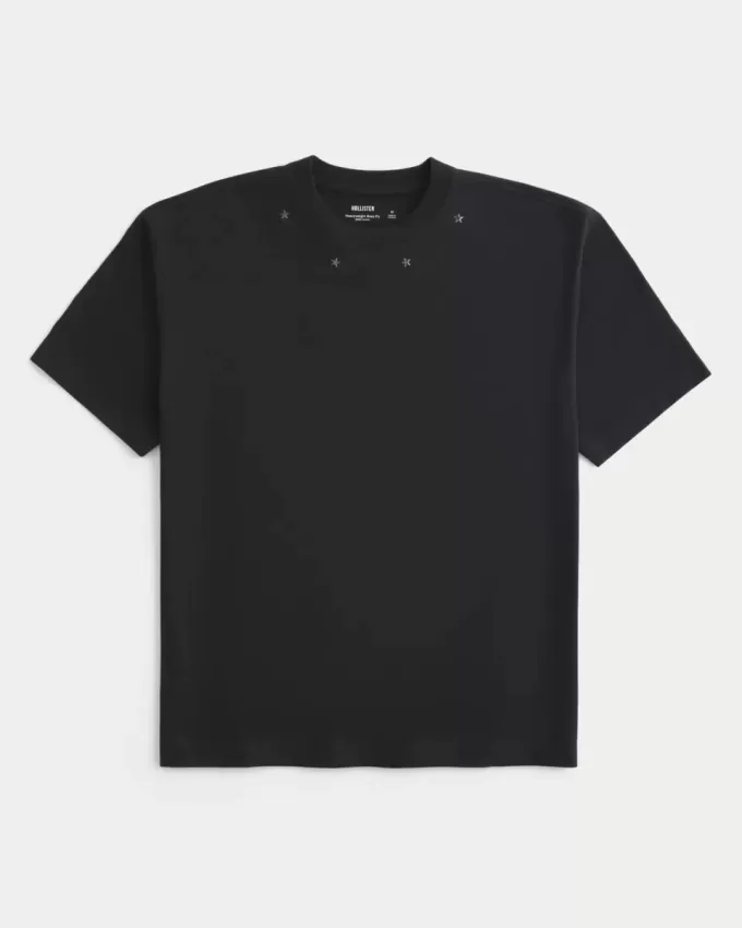 Boxig tungviktstjärna utsmyckad besättning T-shirt Boxig tungviktstjärna utsmyckad besättning T-shirt