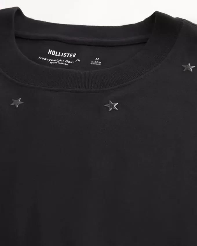 Boxig tungviktstjärna utsmyckad besättning T-shirt Boxig tungviktstjärna utsmyckad besättning T-shirt