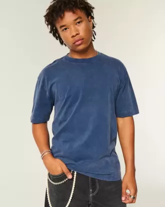 Boxig tungviktstvättad bomull T-shirt