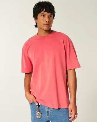 Boxig tungviktstvättad bomull T-shirt