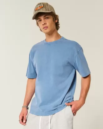 Boxig tungviktstvättad bomull T-shirt