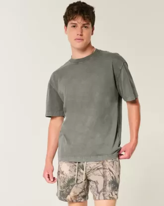 Boxig tungviktstvättad bomull T-shirt Boxig tungviktstvättad bomull T-shirt