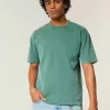Boxig tungviktstvättad bomull T-shirt Boxig tungviktstvättad bomull T-shirt