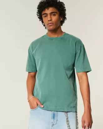 Boxig tungviktstvättad bomull T-shirt