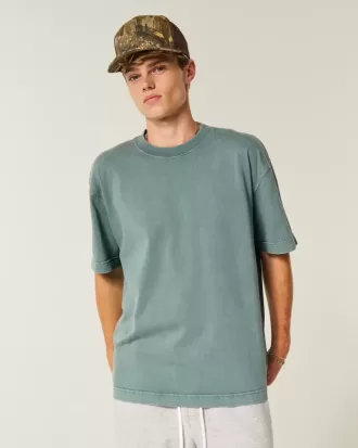 Boxig tungviktstvättad bomull T-shirt