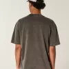Boxig tungviktstvättad bomull T-shirt Boxig tungviktstvättad bomull T-shirt