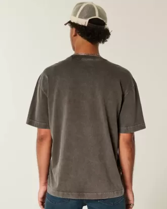 Boxig tungviktstvättad bomull T-shirt Boxig tungviktstvättad bomull T-shirt