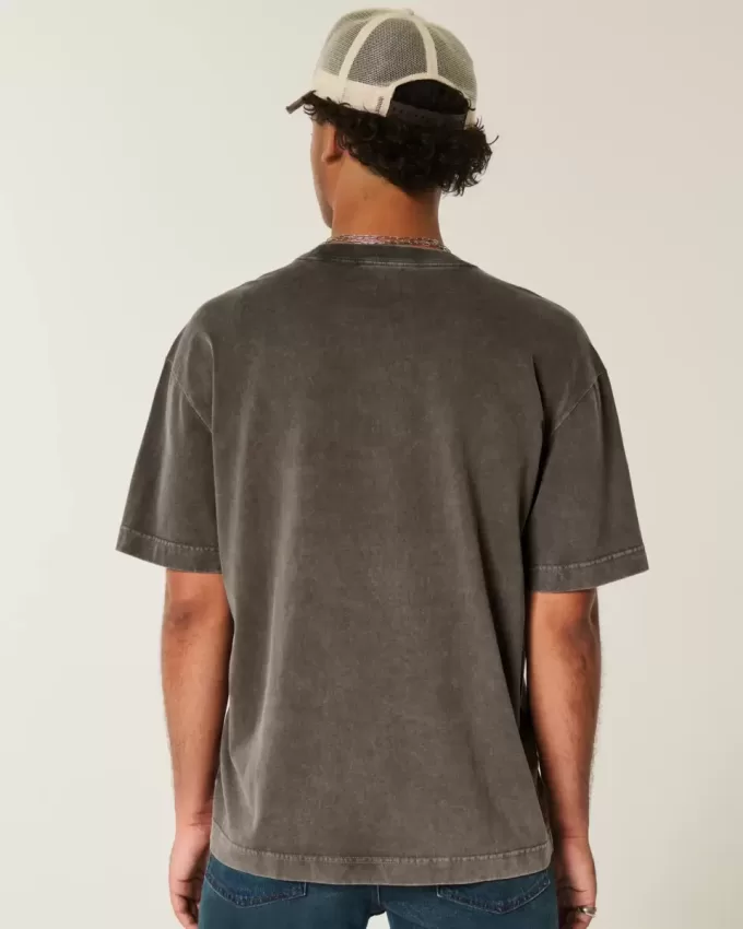 Boxig tungviktstvättad bomull T-shirt Boxig tungviktstvättad bomull T-shirt