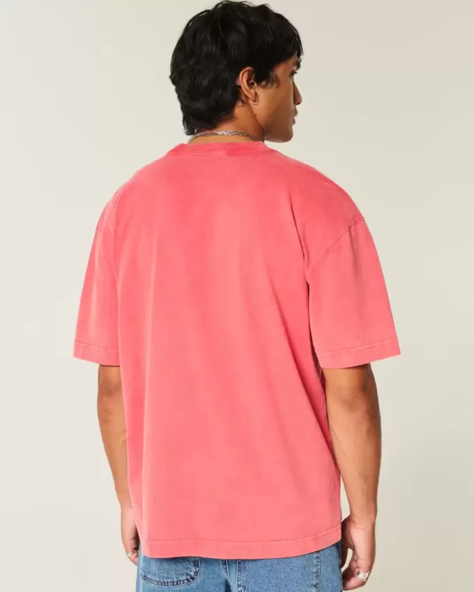 Boxig tungviktstvättad bomull T-shirt Boxig tungviktstvättad bomull T-shirt