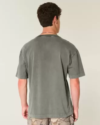 Boxig tungviktstvättad bomull T-shirt Boxig tungviktstvättad bomull T-shirt