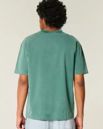 Boxig tungviktstvättad bomull T-shirt