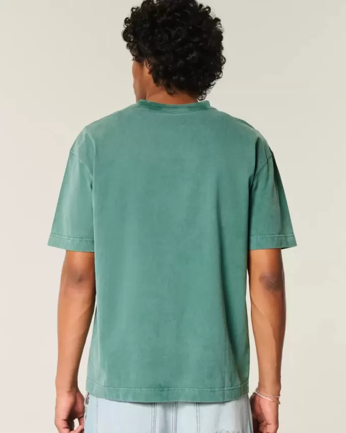 Boxig tungviktstvättad bomull T-shirt Boxig tungviktstvättad bomull T-shirt