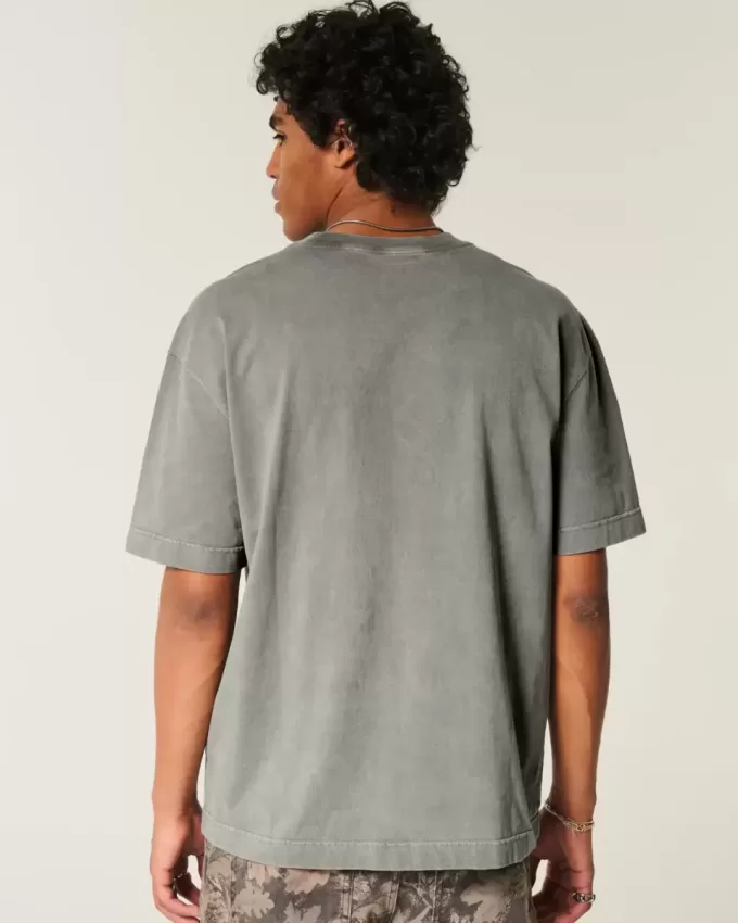 Boxig tungviktstvättad bomull T-shirt Boxig tungviktstvättad bomull T-shirt