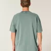 Boxig tungviktstvättad bomull T-shirt Boxig tungviktstvättad bomull T-shirt