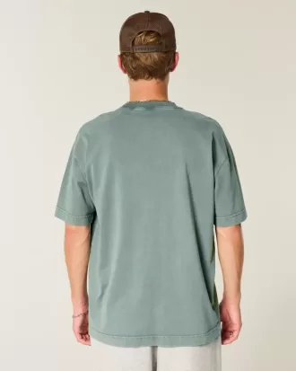 Boxig tungviktstvättad bomull T-shirt