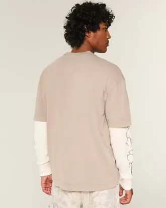 Boxig tungviktstvättad bomull T-shirt