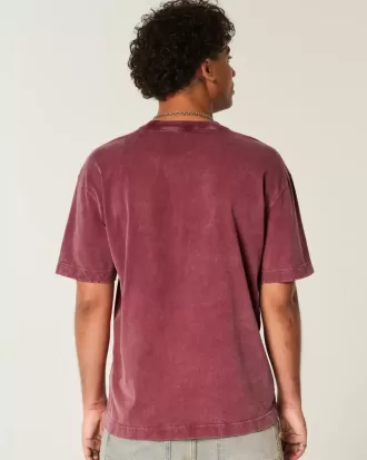 Boxig tungviktstvättad bomull T-shirt